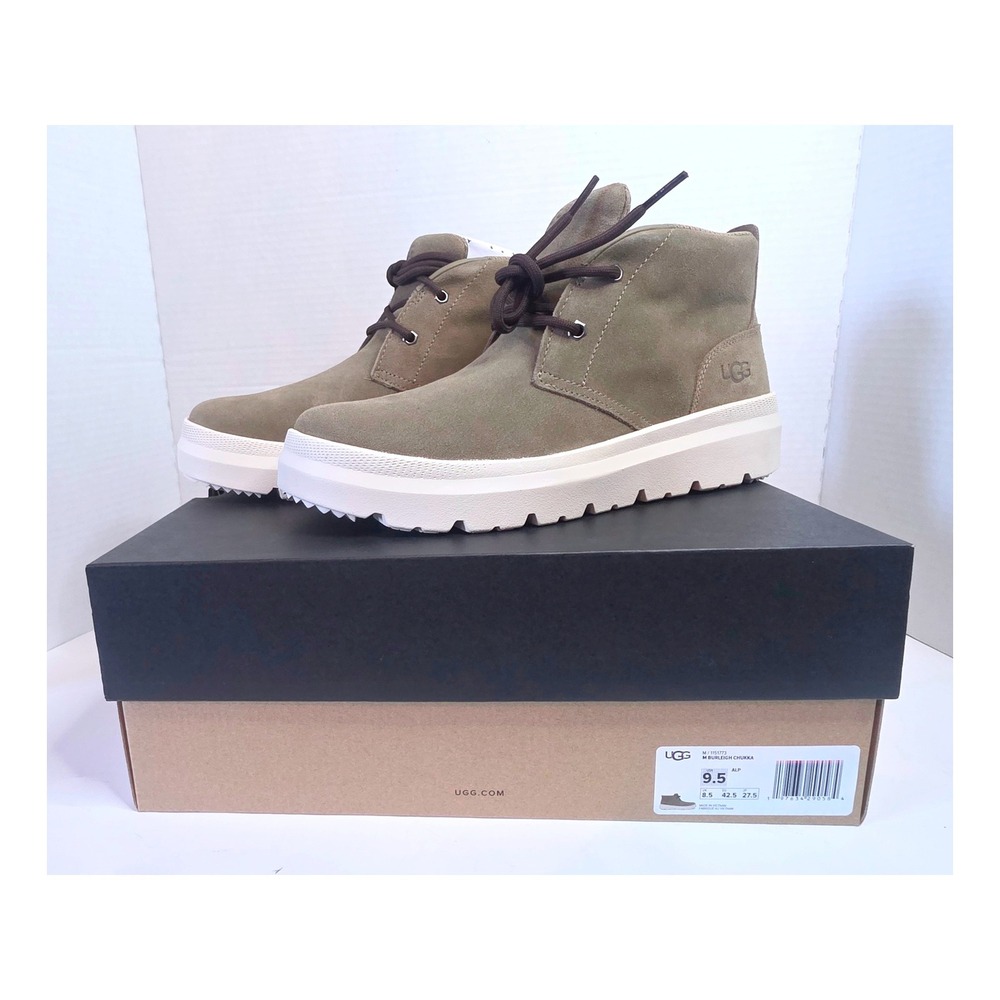 UGG Burleigh Chukka Alp Suede M 9.5 Boots Mid Top Sneaker NEW Sherpa Lined